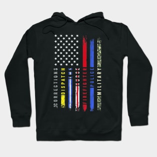 First Responders Hero Flag Nurse EMS Police Fire Military Hoodie